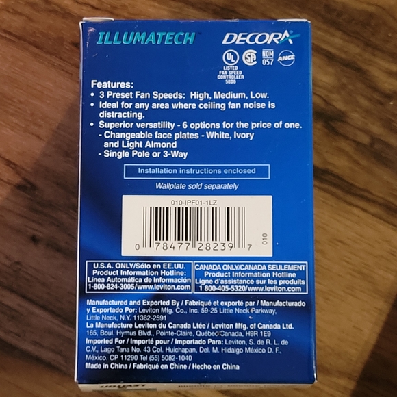 Nib! 2pc Leviton IP710-DLZ Slide Dimmer - White/Ivory/Single Pole/3way - Picture 3 of 4